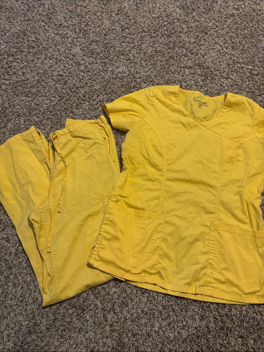 Butter Bright Yellow Scrub Set
